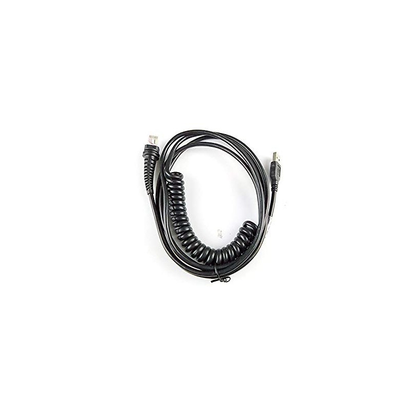 Kabel USB, czarny, 5m, sprężynowy do czytnika Datalogic
