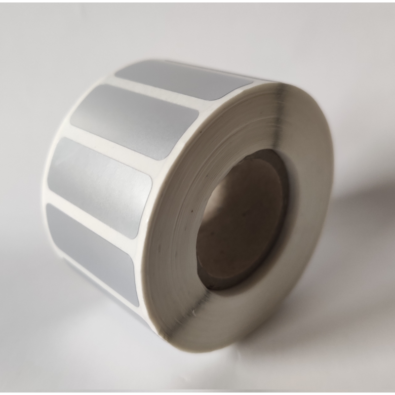 Etykiety foliowe 30x11 mm srebrne - 1000 szt.