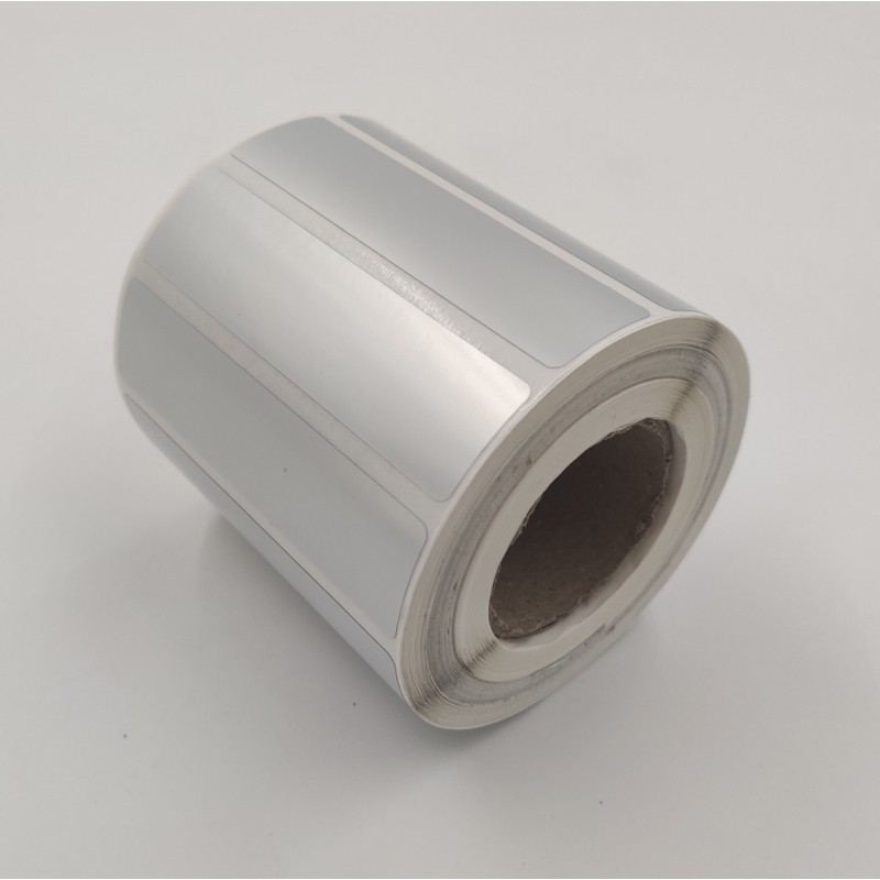 Etykiety foliowe 80x20 mm srebrne - 1000 szt.