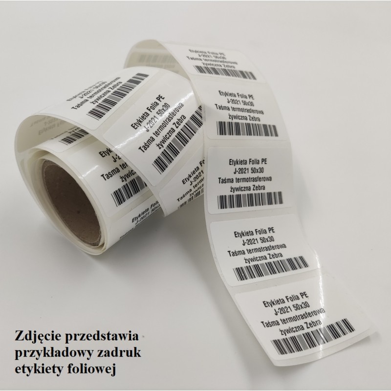 Etykiety foliowe z usługą zadruku 40x30 mm białe - 1000 szt.